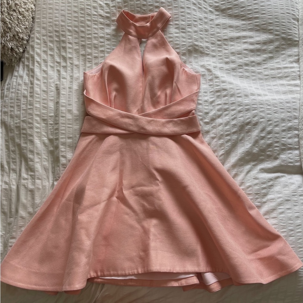 C/MEO COLLECTIVE halter neck pink dress
